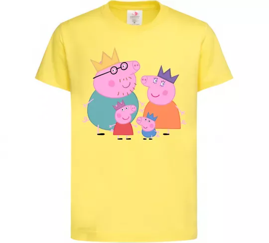 Детская футболка Peppa family Лимонный фото