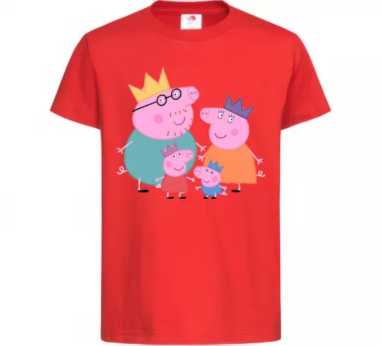 Детская футболка Peppa family Красный фото