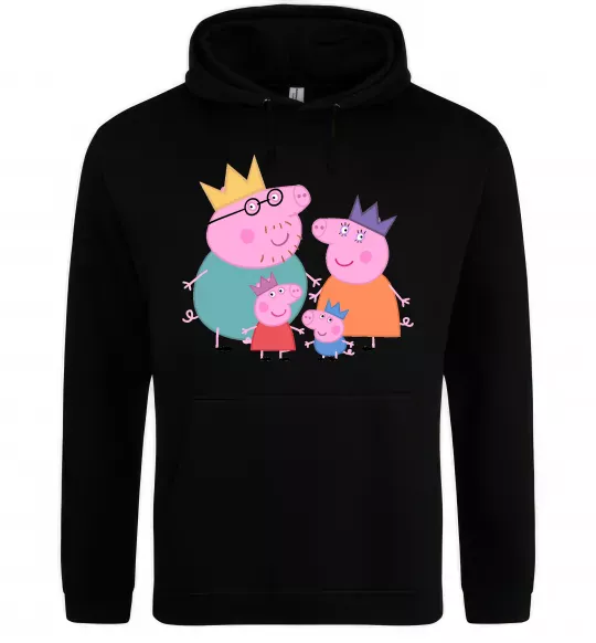 Мужская толстовка (худи) Peppa family Черный фото