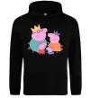 Мужская толстовка (худи) Peppa family Черный фото