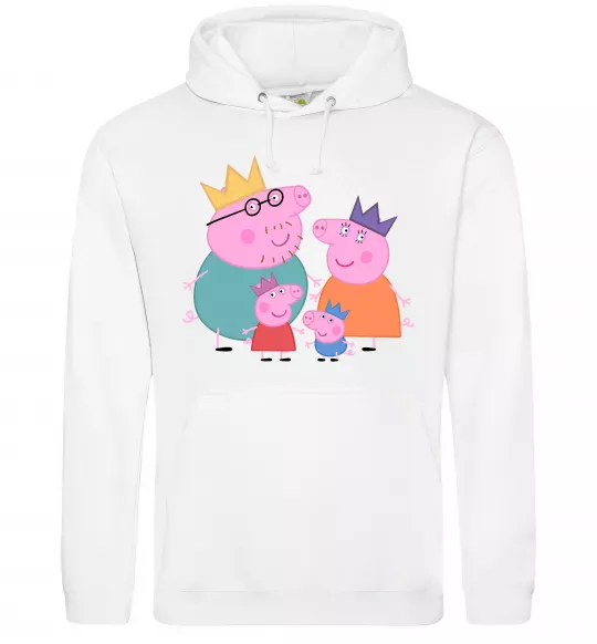 Мужская толстовка (худи) Peppa family Белый фото