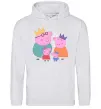 Мужская толстовка (худи) Peppa family Серый меланж фото