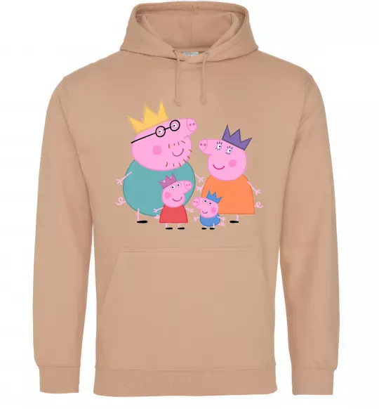 Жіноча толстовка (худі) Peppa family Пісочний фото