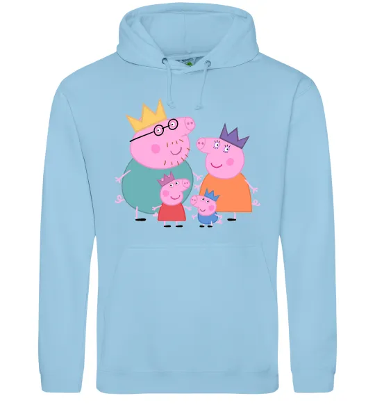 Жіноча толстовка (худі) Peppa family Блакитний фото