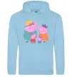 Жіноча толстовка (худі) Peppa family Блакитний фото