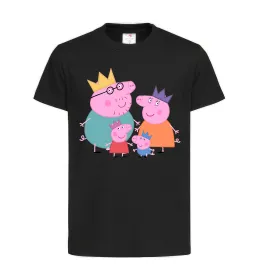 Детская футболка Peppa family Черный фото