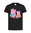 Дитяча футболка Peppa family Чорний фото