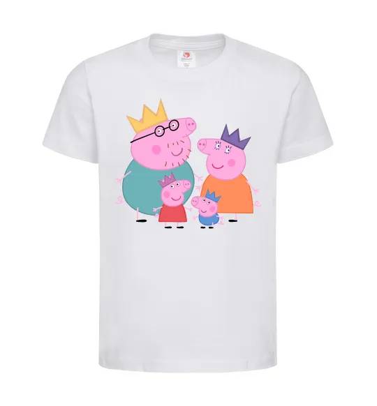 Дитяча футболка Peppa family Білий фото