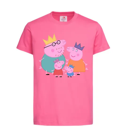 Дитяча футболка Peppa family Яскраво-рожевий фото