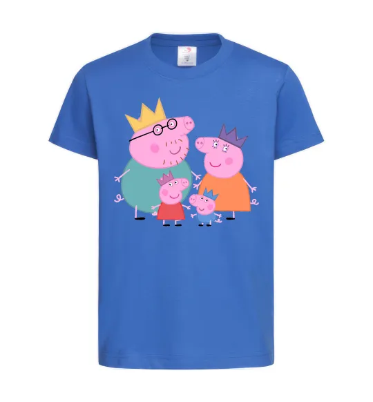 Дитяча футболка Peppa family Яскраво-синій фото
