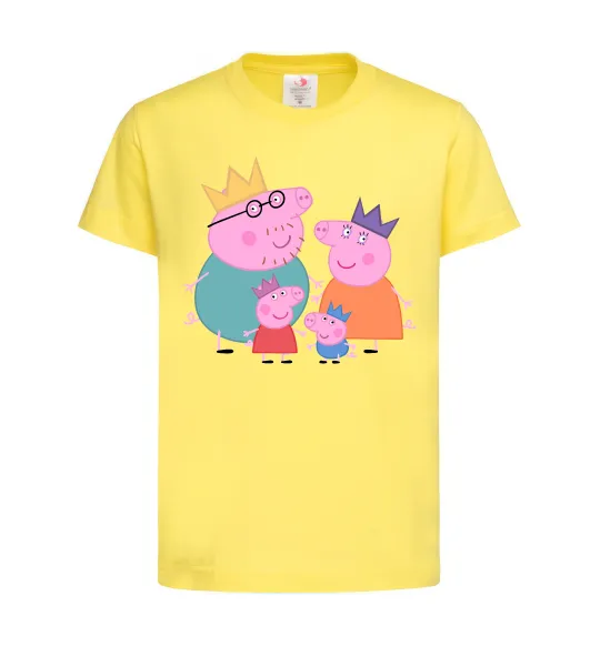 Дитяча футболка Peppa family Лимонний фото