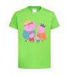 Дитяча футболка Peppa family Лаймовий фото