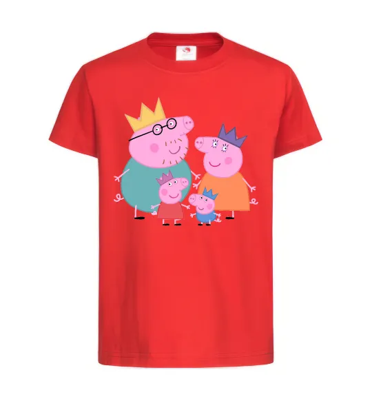 Дитяча футболка Peppa family Червоний фото
