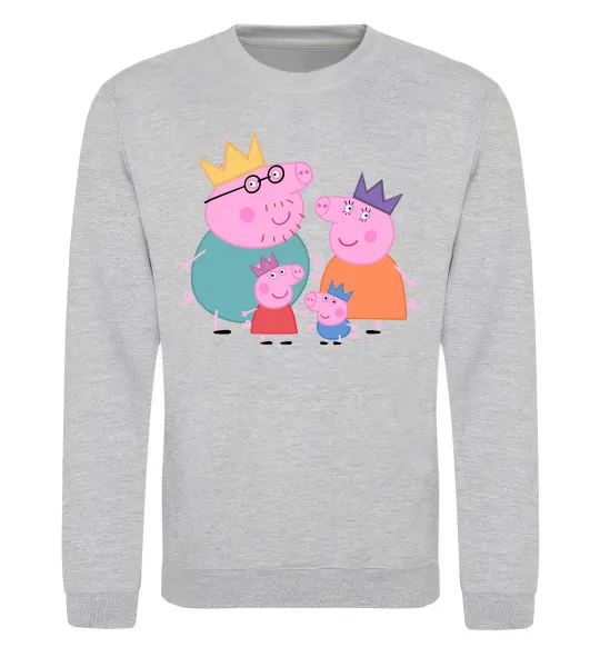 Світшот Peppa family Сірий меланж фото