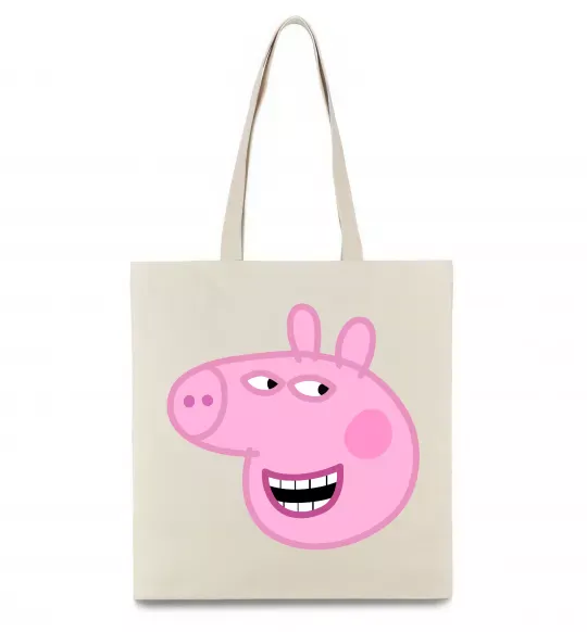 Еко-сумка Peppa face Бежевий фото