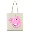 Еко-сумка Peppa face Бежевий фото
