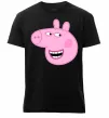 Мужская премиум футболка Peppa face Черный фото