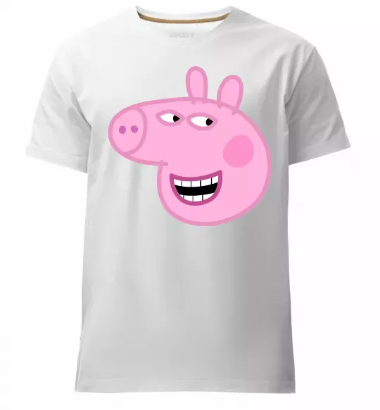 Мужская премиум футболка Peppa face Белый фото