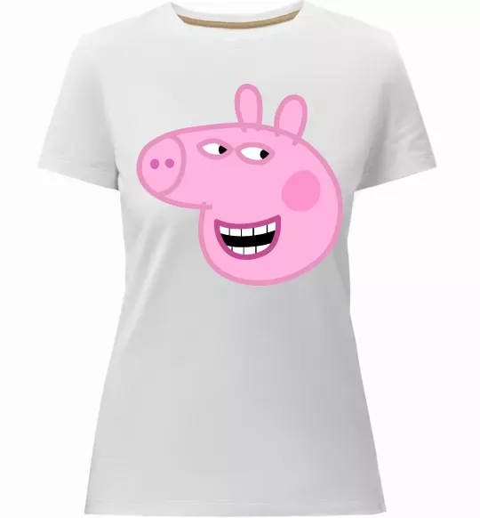 Женская премиум футболка Peppa face Белый фото