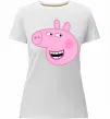 Женская премиум футболка Peppa face Белый фото