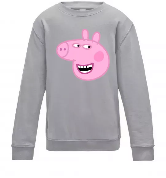 Детский Свитшот Peppa face Серый меланж фото