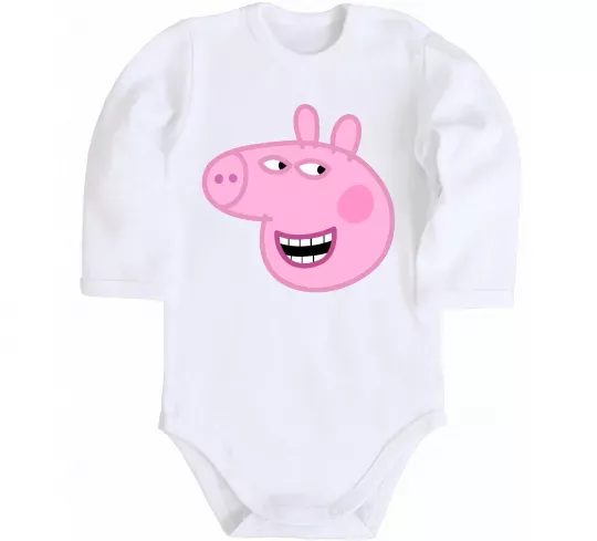 Детский боди Peppa face Белый фото