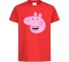Детская футболка Peppa face Красный фото