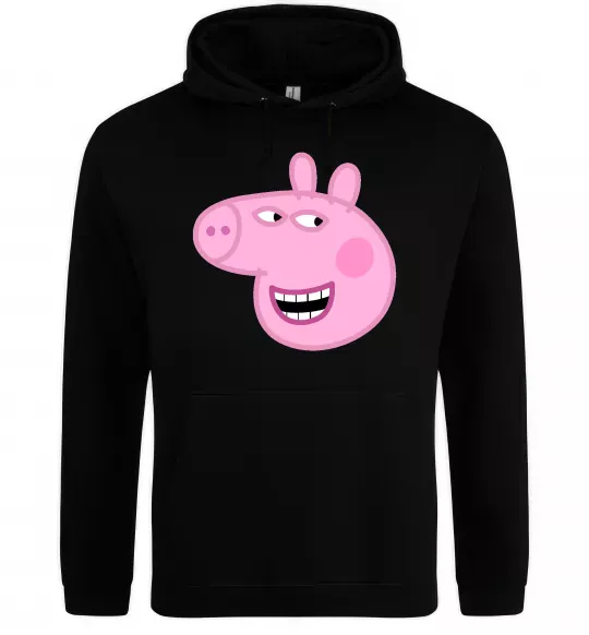 Женская толстовка (худи) Peppa face Черный фото