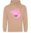 Женская толстовка (худи) Peppa face Песочный фото