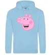 Женская толстовка (худи) Peppa face Голубой фото