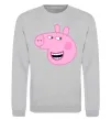 Свитшот Peppa face Серый меланж фото