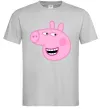 Мужская футболка Peppa face Серый фото
