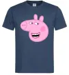 Мужская футболка Peppa face Темно-синий фото