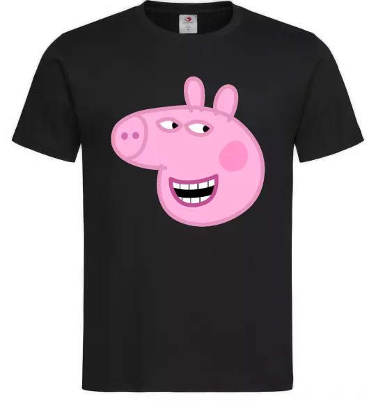Мужская футболка Peppa face Черный фото