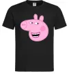 Мужская футболка Peppa face Черный фото