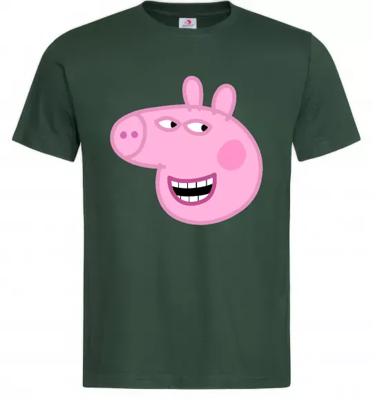 Мужская футболка Peppa face Темно-зеленый фото