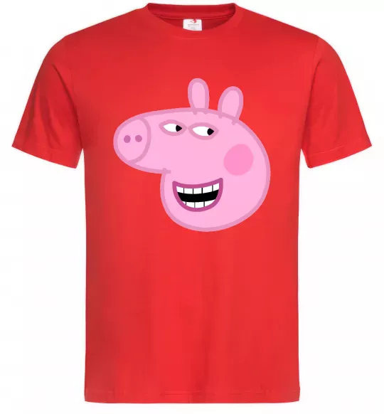Мужская футболка Peppa face Красный фото