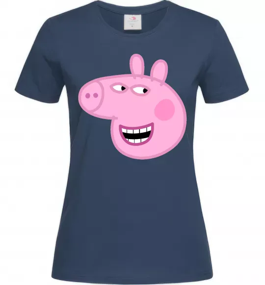 Жіноча футболка Peppa face Темно-синій фото