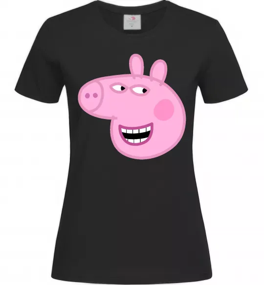 Жіноча футболка Peppa face Чорний фото