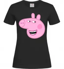 Женская футболка Peppa face Черный фото