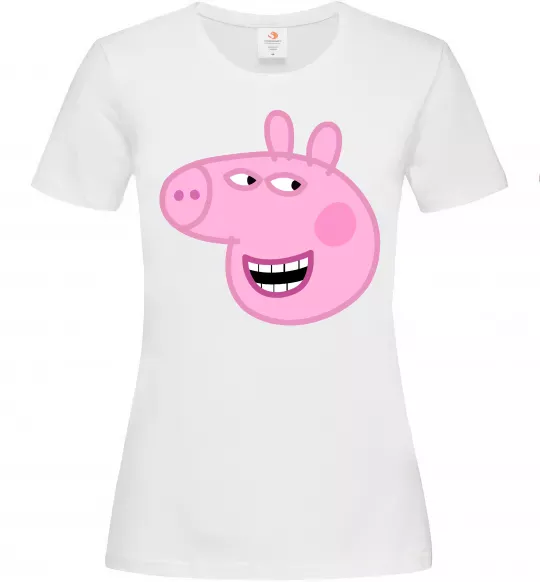 Жіноча футболка Peppa face Білий фото