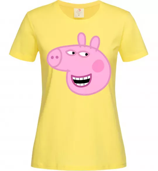 Жіноча футболка Peppa face Лимонний фото