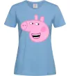 Жіноча футболка Peppa face Блакитний фото