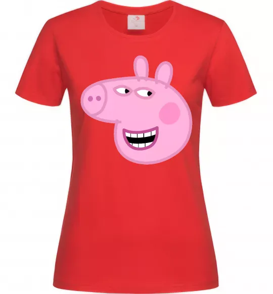 Жіноча футболка Peppa face Червоний фото