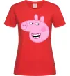Жіноча футболка Peppa face Червоний фото