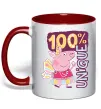Чашка з кольоровою ручкою Peppa 100% unique Червоний фото