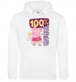 Мужская толстовка (худи) Peppa 100% unique Белый фото