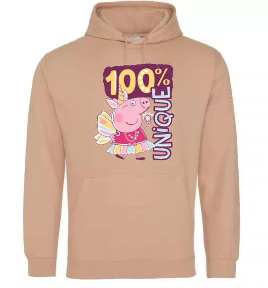 Мужская толстовка (худи) Peppa 100% unique Песочный фото