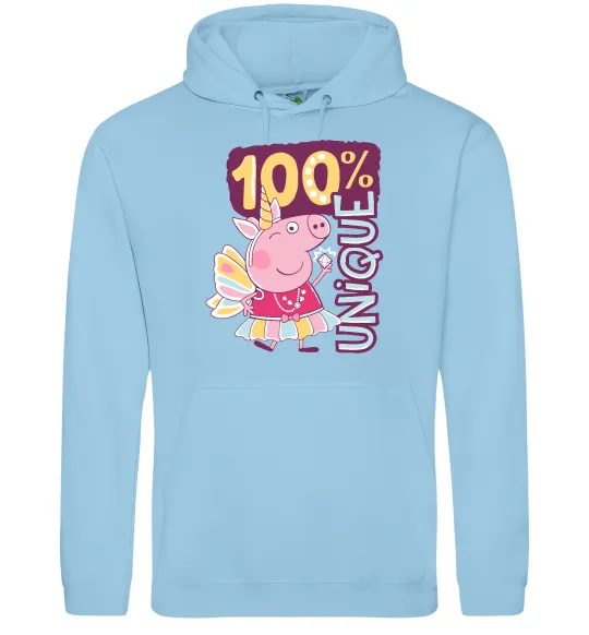 Мужская толстовка (худи) Peppa 100% unique Голубой фото
