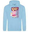 Мужская толстовка (худи) Peppa 100% unique Голубой фото